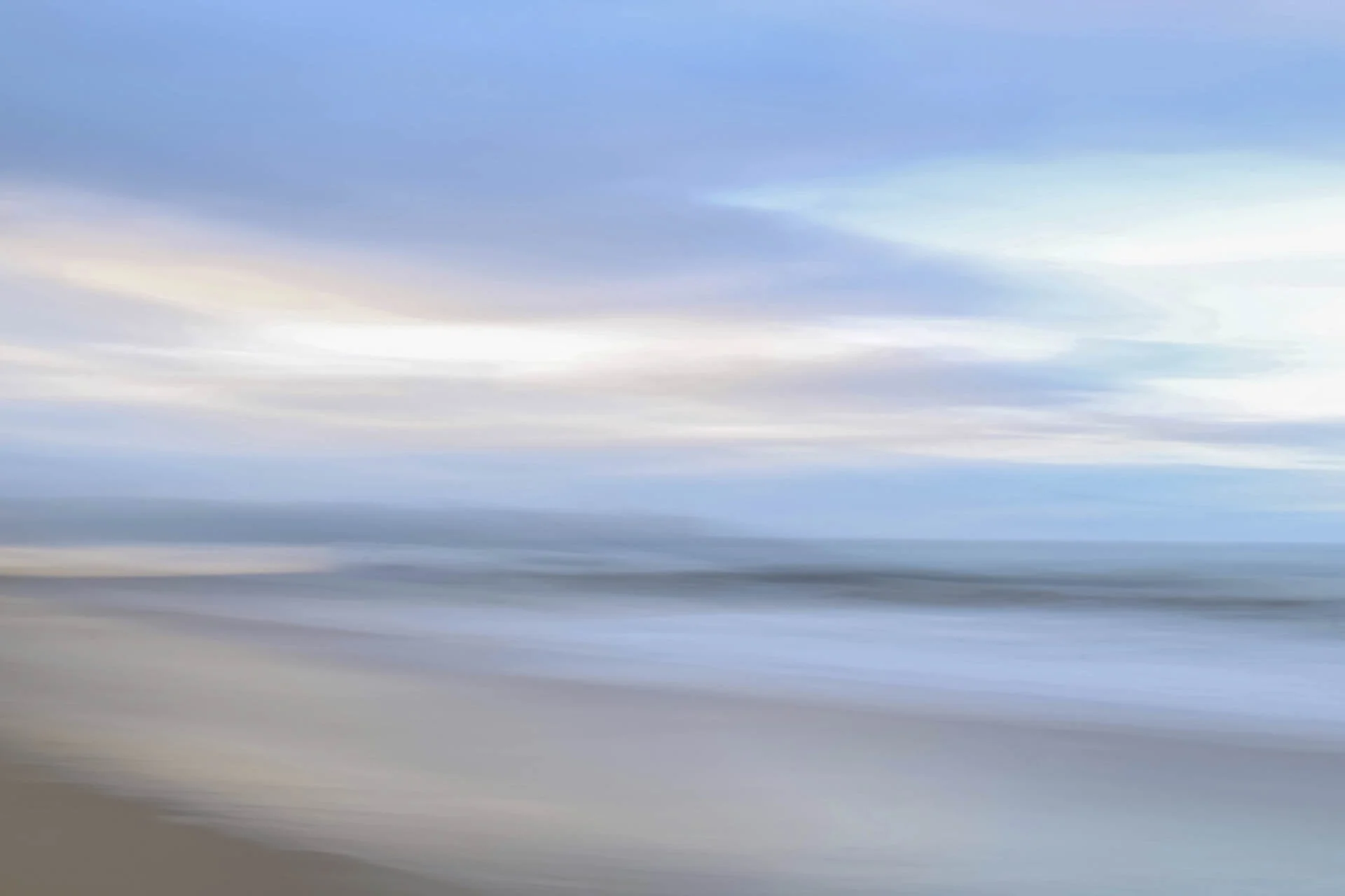 Abstract seascape with blurred beach and ocean