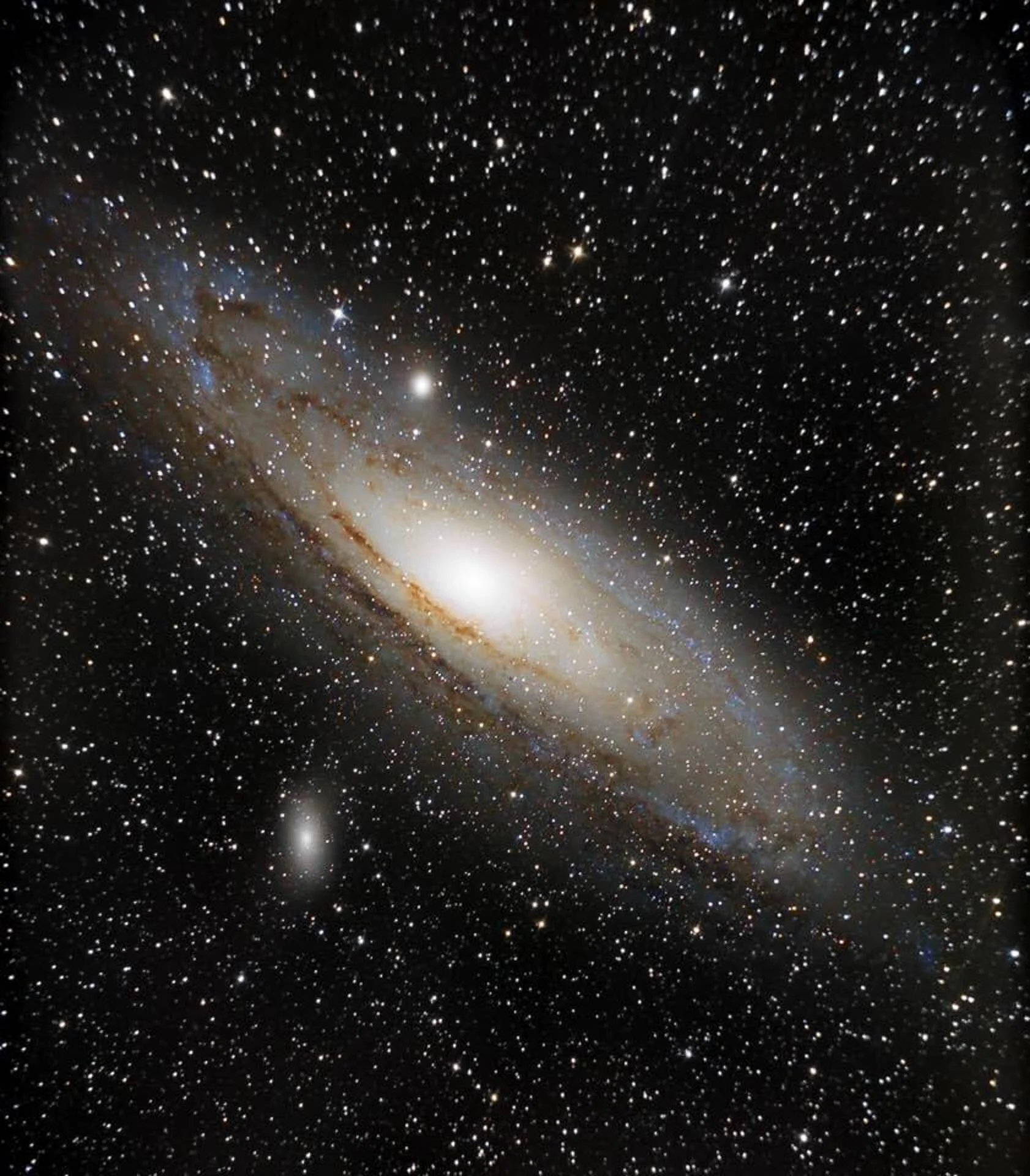 Andromeda Galaxy in space with stars