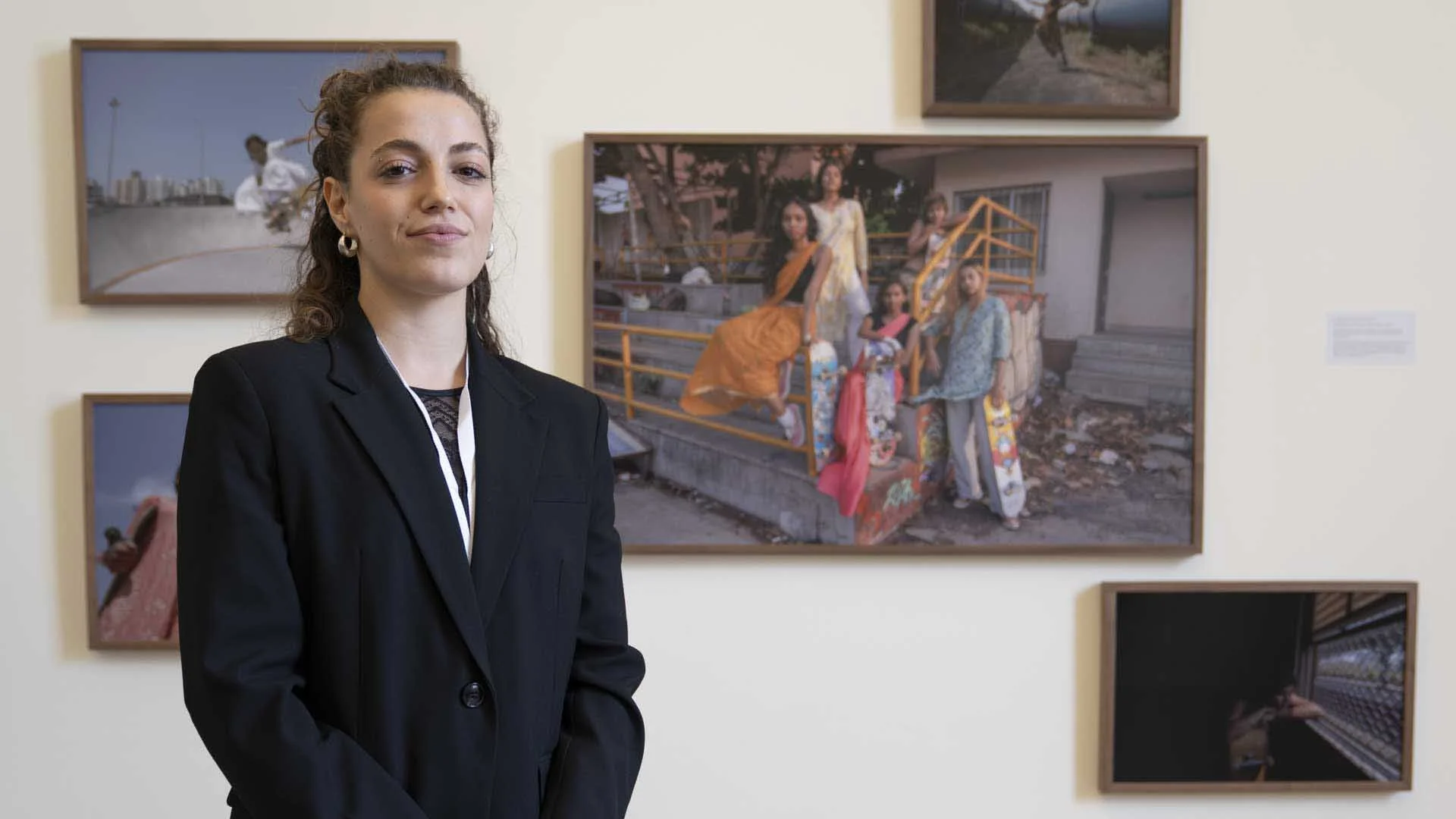  Chantal Pinzi with some of her award-wining images at the Sony World Photography Awards 2025 exhibition. 