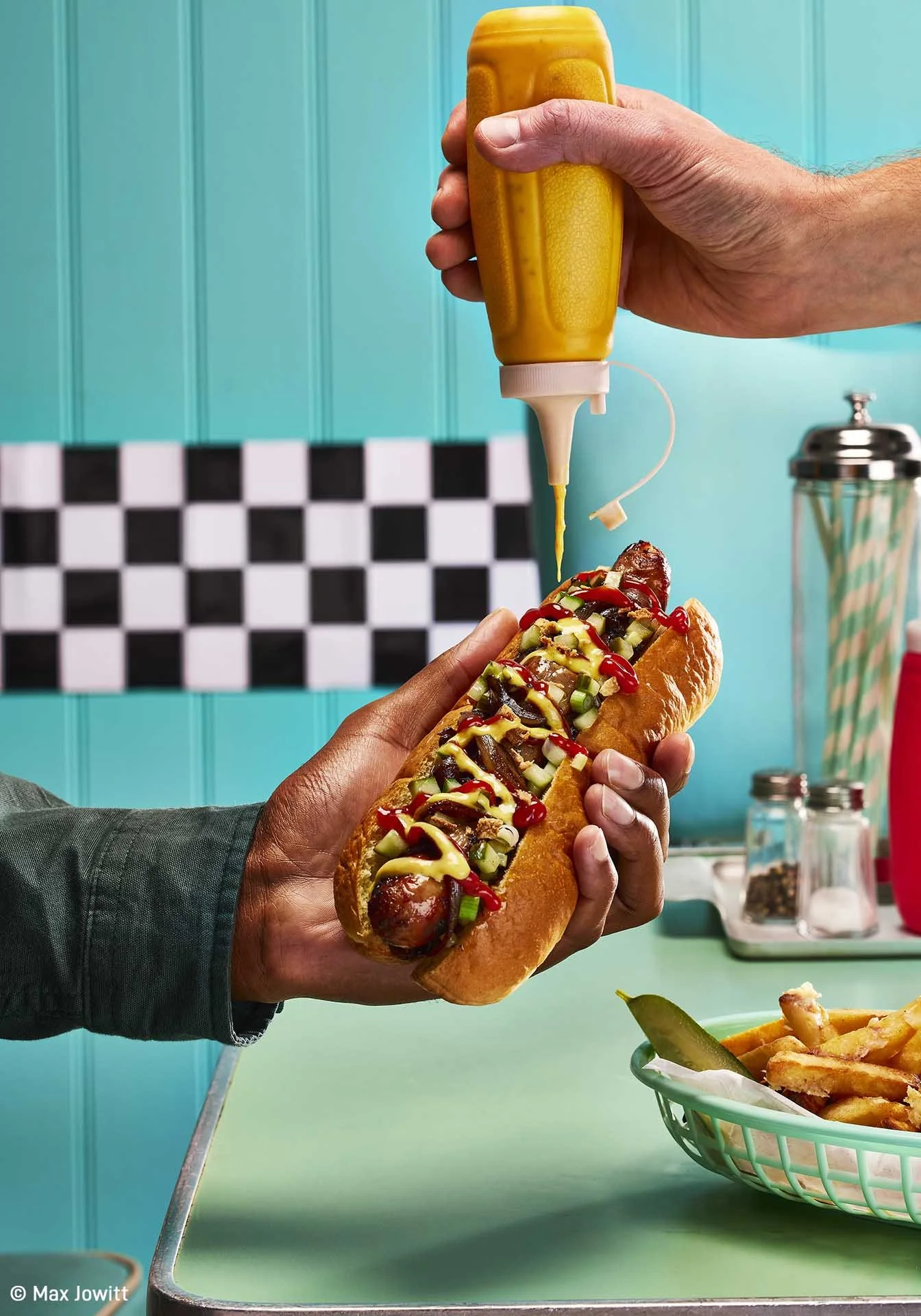  Image credit: Photo: Max Jowitt, Stylist: Rosie French	Would You Like Mustard with That?	Shot as part of a series, The Hungry Traveller, a Gousto campaign celebrating cuisines from around the world. 